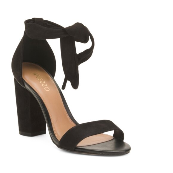 AREZZO Dresses & Skirts - AREZZO Black Made In Brazil Suede Isabelli Heeled Sandals